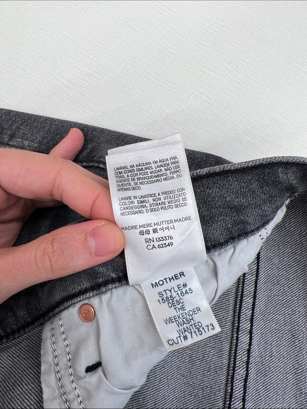 MOTHER the weekender Wanted! faded black jeans wide leg jeans denim pants 29 - Picture 11 of 15
